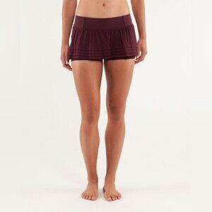 Lululemon Breath Of Fire Skirt Bordeaux Drama Burgundy Mini Yoga Activewear sz 2